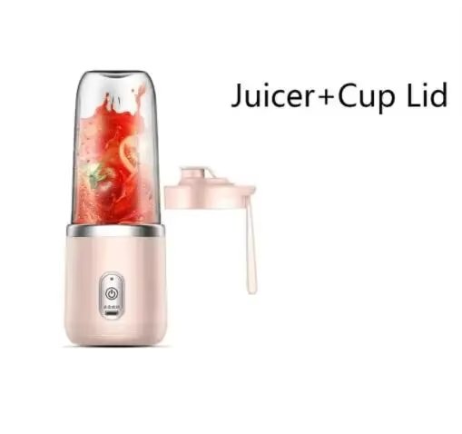 Mixeur Portable Électrique 6 Lames Multifonction pour Jus, Smoothies, Glace Pilée et Préparation Culinaire 1cups-Pink