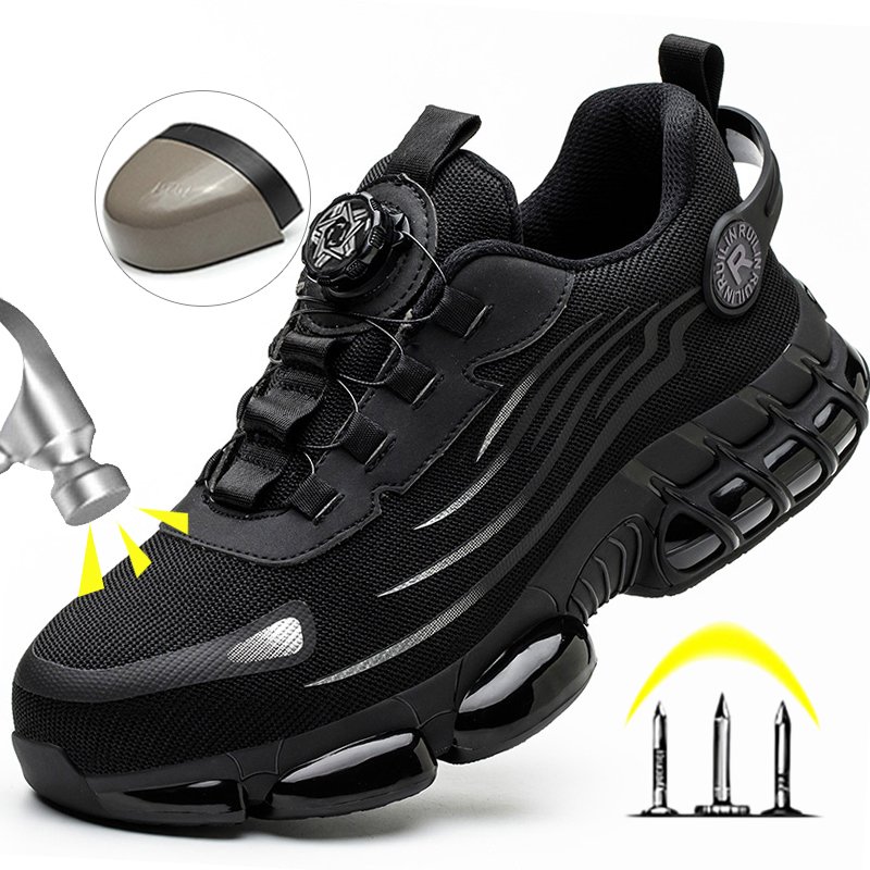 Chaussures de sécurité pour hommes, bottes de Protection élastiques, chaussures décontractées à la mode, respirantes, Protection contre les odeurs, chaussures de travail pour hommes
