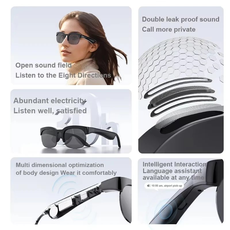 Lunettes intelligentes Lenovo 8K HD AI, traduction IA, appels mains libres, enregistrement de discussions IA, lecture de musique, lunettes de soleil intelligentes pour hommes, nouveauté 2027