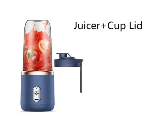Mixeur Portable Électrique 6 Lames Multifonction pour Jus, Smoothies, Glace Pilée et Préparation Culinaire 1cup-Blue
