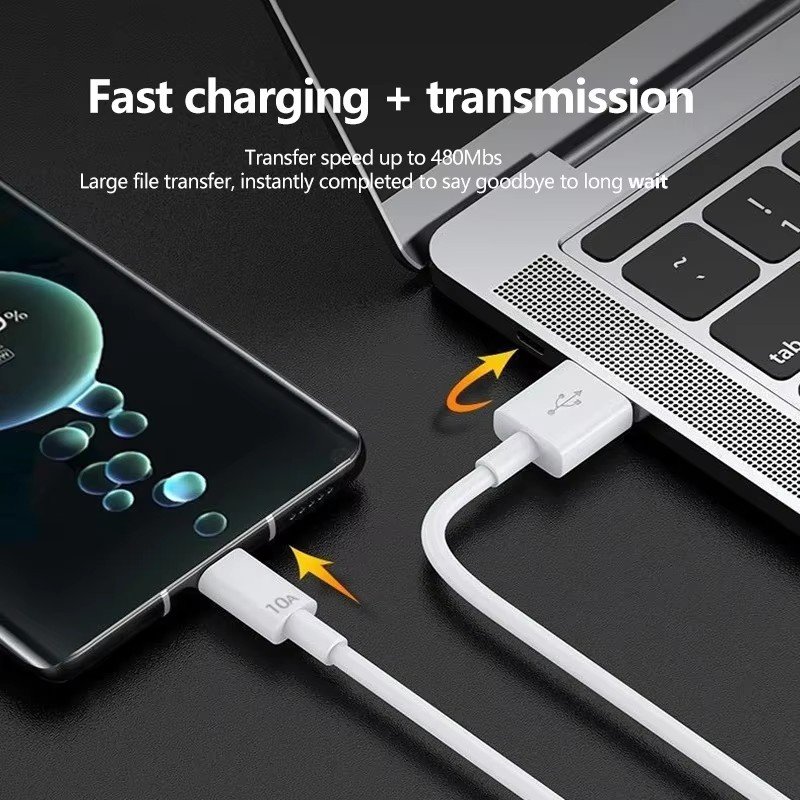Câble USB vers Type C 10A, 120W, charge ultra rapide, pour Android, transfert de données à grande vitesse, pour Xiaomi Redmi, 2M, 1/2/3 pièces