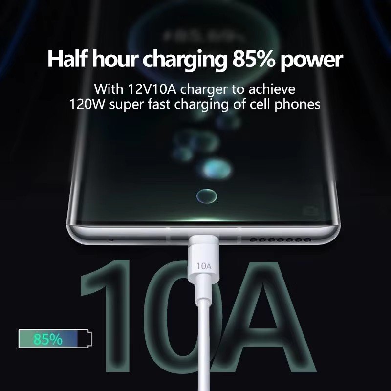 Câble USB vers Type C 10A, 120W, charge ultra rapide, pour Android, transfert de données à grande vitesse, pour Xiaomi Redmi, 2M, 1/2/3 pièces