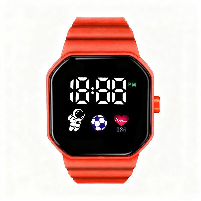 1 montre de mode carrée-afficher l'heure/date, pas de fonctionnalités supplémentaires, montre électronique pour les passionnés de mode, le meilleur grand Digi