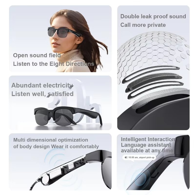 Lunettes Intelligentes Lenovo 8K HD AI avec Traduction IA, Appels Mains Libres, Enregistrement de Chat IA, Lecture Musicale – Nouveauté 2026 pour Hommes